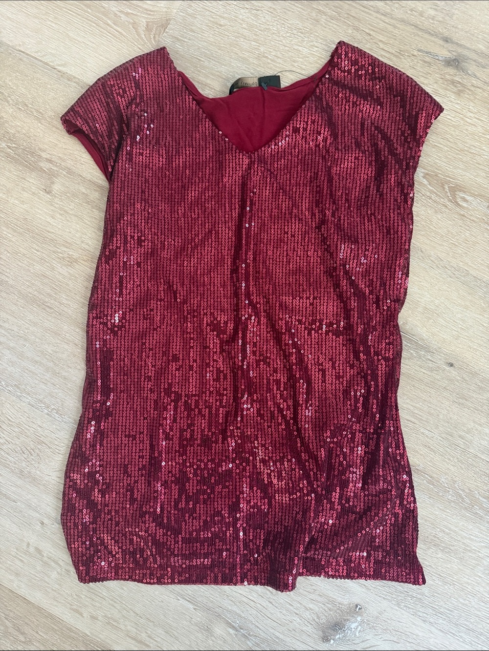 The Limited Red Sequin V-Neck Tunic